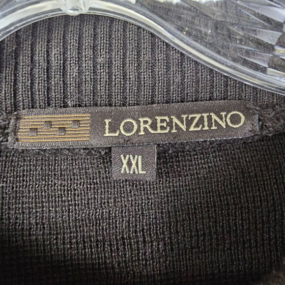 Lorenzino Mens Suede Leather & Wool Crewneck Sweater Sz XXL Mixed Media Eclectic - Picture 8 of 10